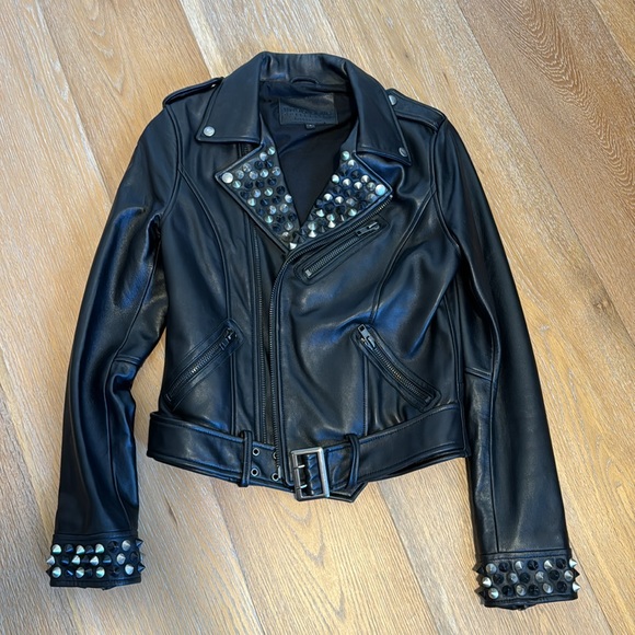 Linea Pelle leather jacket with stud embellishments